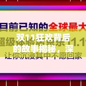 雙11狂歡背后的故事揭秘，深度報(bào)道，探尋購物盛宴的真相